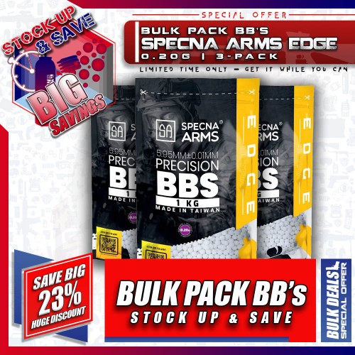 BULK DEALS: Specna Arms EDGE Ultra 0.20g (3 PACK), SAVE BIG with our BULK AMMO DEALS